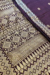 Deep Purple Handwoven Assamese Khadi cotton Saree