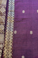 Deep Purple Handwoven Assamese Khadi cotton Saree