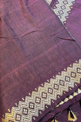 Deep Purple Handwoven Assamese Khadi cotton Saree