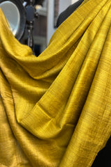 Golden Mustard Pure Matka Silk Saree with zari pallu