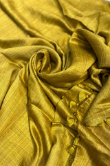 Golden Mustard Pure Matka Silk Saree with zari pallu