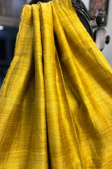 Golden Mustard Pure Matka Silk Saree with zari pallu