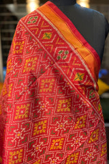 Red Pure Silk Rajkot Patola Dupatta