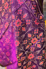 Plum coloured Pure Silk Rajkot Patola Dupatta