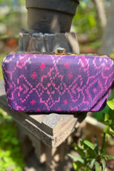 Deep Purple Pure silk Rajkot Patola Clutch