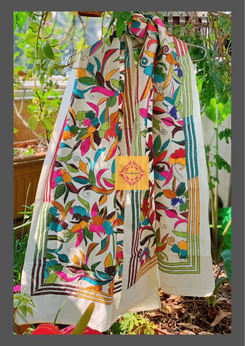 Tussar Silk Kantha Stole