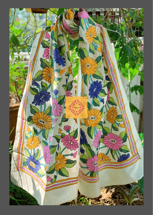 Tussar Silk Kantha Stole