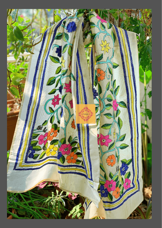 Tussar Silk Kantha Stole