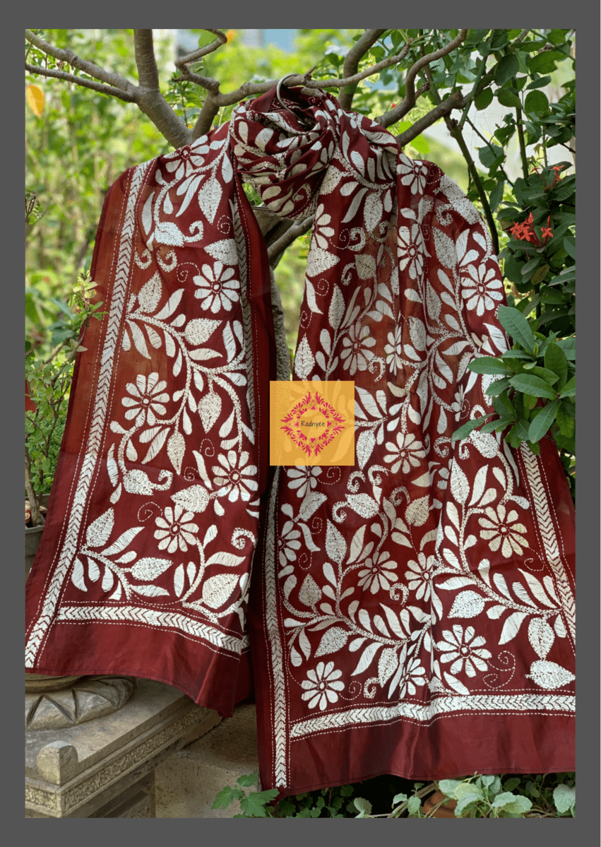 Tussar Silk Kantha Stole