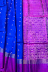 Royal Blue Soft sarees with Magenta Border