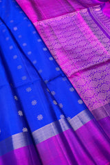 Royal Blue Soft sarees with Magenta Border