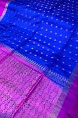 Royal Blue Soft sarees with Magenta Border