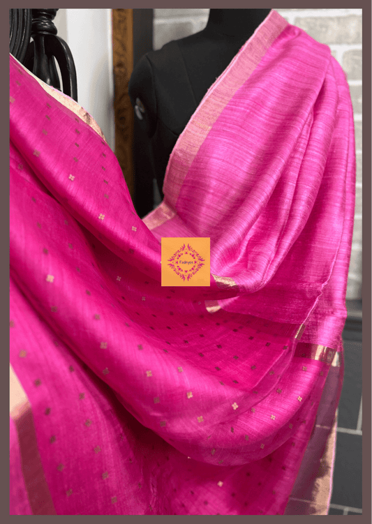 Orchid Pink Matka Silk Saree with Pink Sequins Pallu