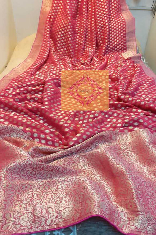 Magenta Banarasi Khaddi Georgette