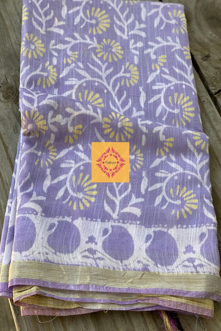 Chanderi Cotton Silk Handblock