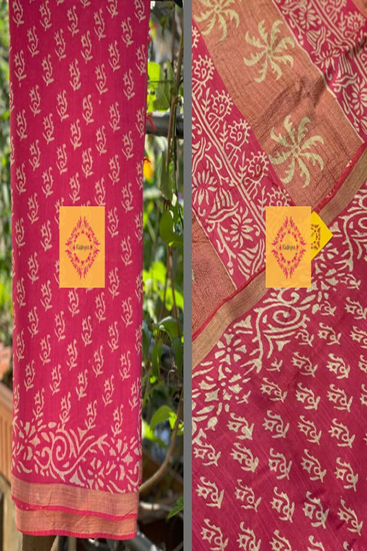 Chanderi Cotton Silk Handblock