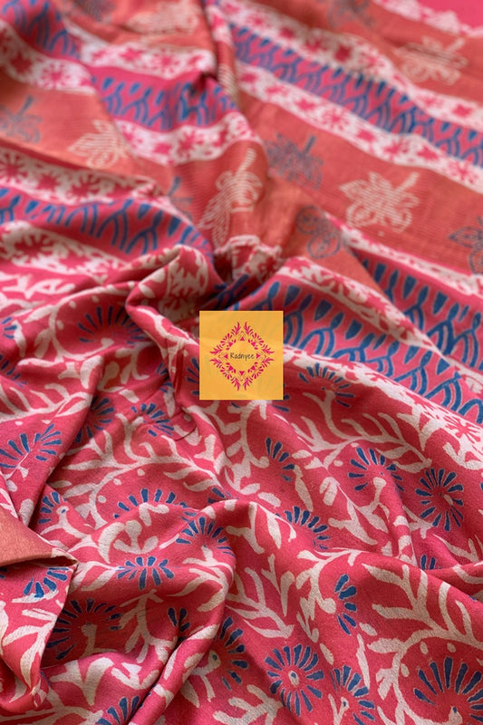 Chanderi Cotton Silk Handblock