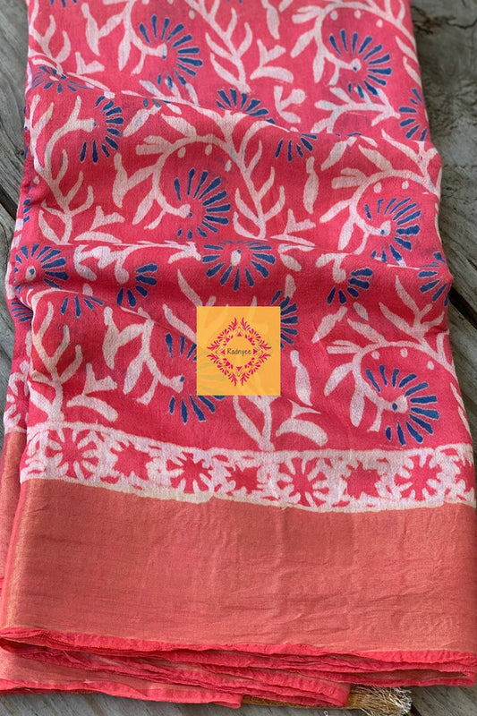 Chanderi Cotton Silk Handblock