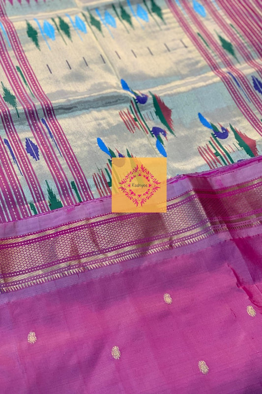 Wild Orchid Pink - Pure Silk Handwoven Traditional Pallu Paithani