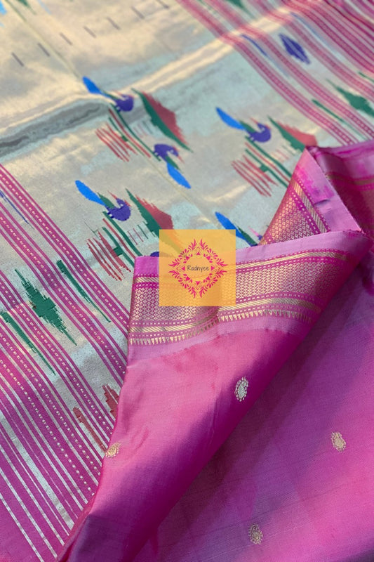 Wild Orchid Pink - Pure Silk Handwoven Traditional Pallu Paithani