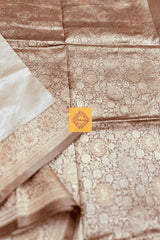 A Pearl Beige Pure Silk Handwoven Valkalam Saree